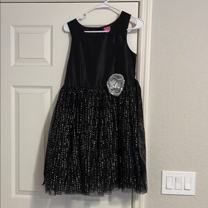 Pinky Black and Silver Formal Kids Dress